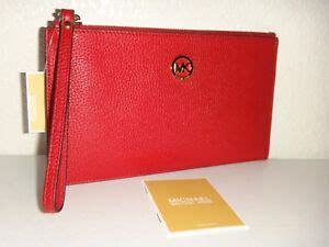 Michael Kors Fulton Leather LG Zip Clutch Wallet For Women